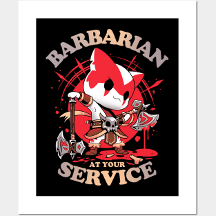 Barbarian's Call - Cute Cat Gamer Posters and Art